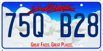 SD license plate 75QB28