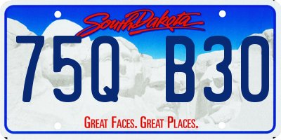 SD license plate 75QB30
