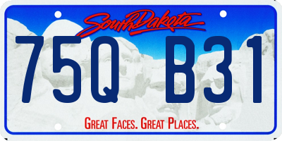 SD license plate 75QB31