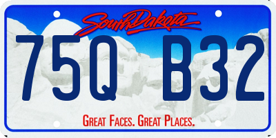 SD license plate 75QB32