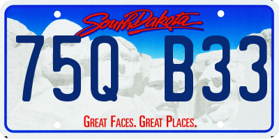 SD license plate 75QB33