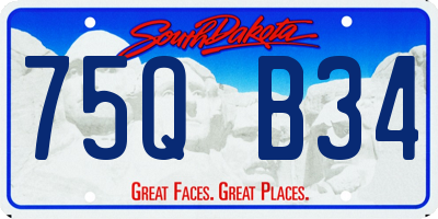 SD license plate 75QB34