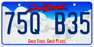SD license plate 75QB35