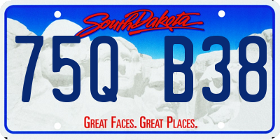 SD license plate 75QB38