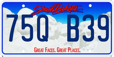 SD license plate 75QB39