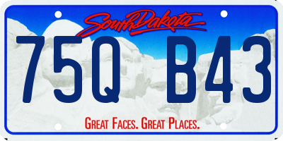 SD license plate 75QB43