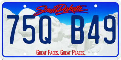 SD license plate 75QB49