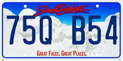 SD license plate 75QB54