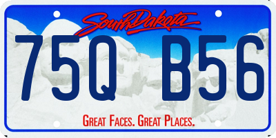 SD license plate 75QB56
