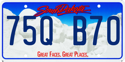 SD license plate 75QB70