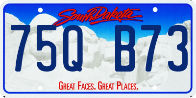 SD license plate 75QB73