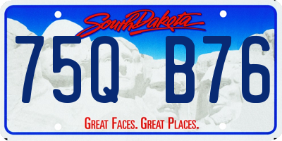 SD license plate 75QB76