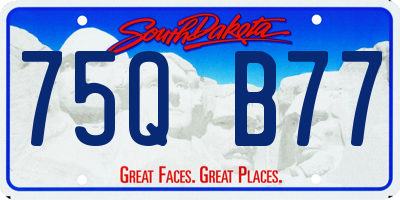 SD license plate 75QB77