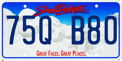 SD license plate 75QB80