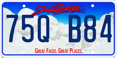 SD license plate 75QB84
