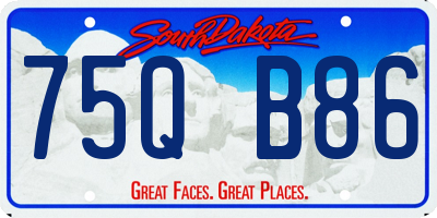 SD license plate 75QB86