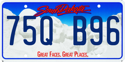 SD license plate 75QB96