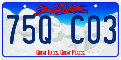 SD license plate 75QC03
