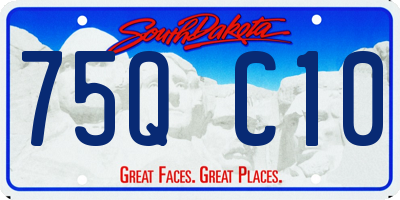 SD license plate 75QC10