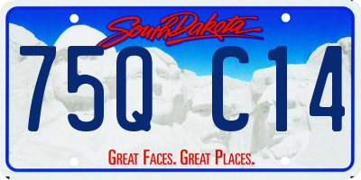 SD license plate 75QC14