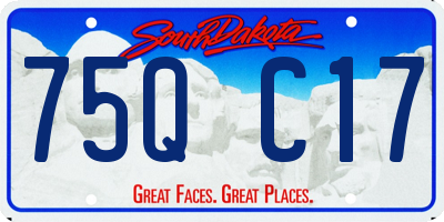SD license plate 75QC17