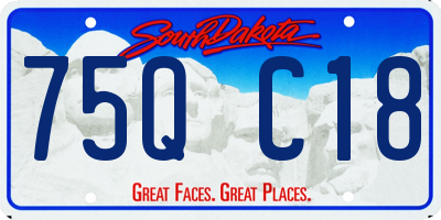 SD license plate 75QC18