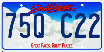 SD license plate 75QC22