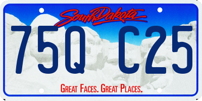 SD license plate 75QC25