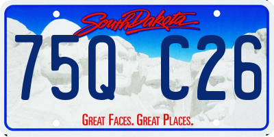 SD license plate 75QC26