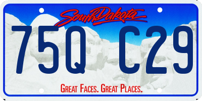 SD license plate 75QC29