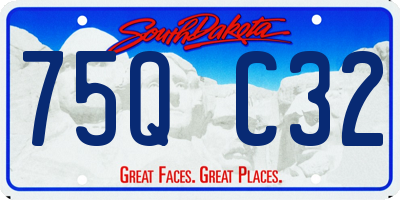 SD license plate 75QC32