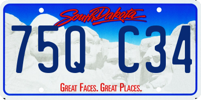 SD license plate 75QC34