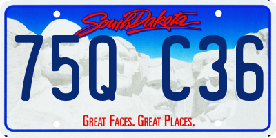 SD license plate 75QC36