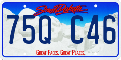 SD license plate 75QC46