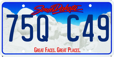 SD license plate 75QC49