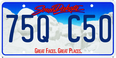 SD license plate 75QC50
