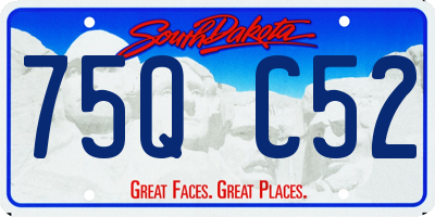 SD license plate 75QC52