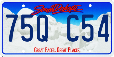 SD license plate 75QC54