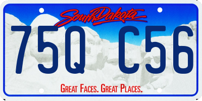 SD license plate 75QC56