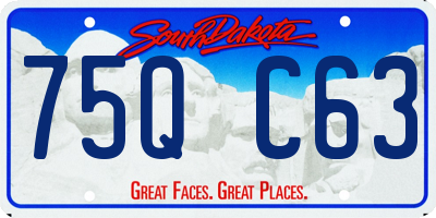 SD license plate 75QC63
