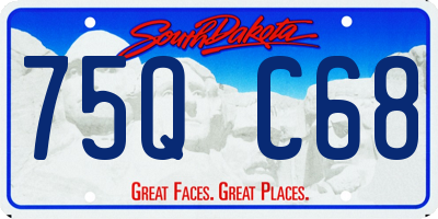 SD license plate 75QC68