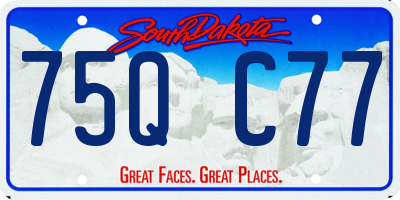 SD license plate 75QC77