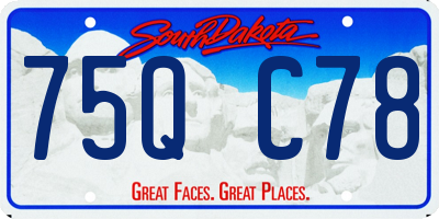 SD license plate 75QC78