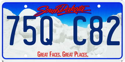 SD license plate 75QC82