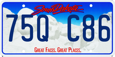 SD license plate 75QC86