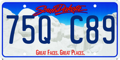 SD license plate 75QC89