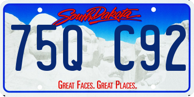 SD license plate 75QC92