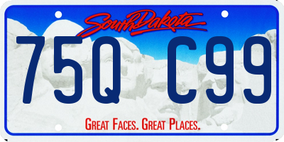 SD license plate 75QC99