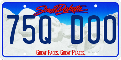 SD license plate 75QD00