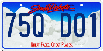 SD license plate 75QD01
